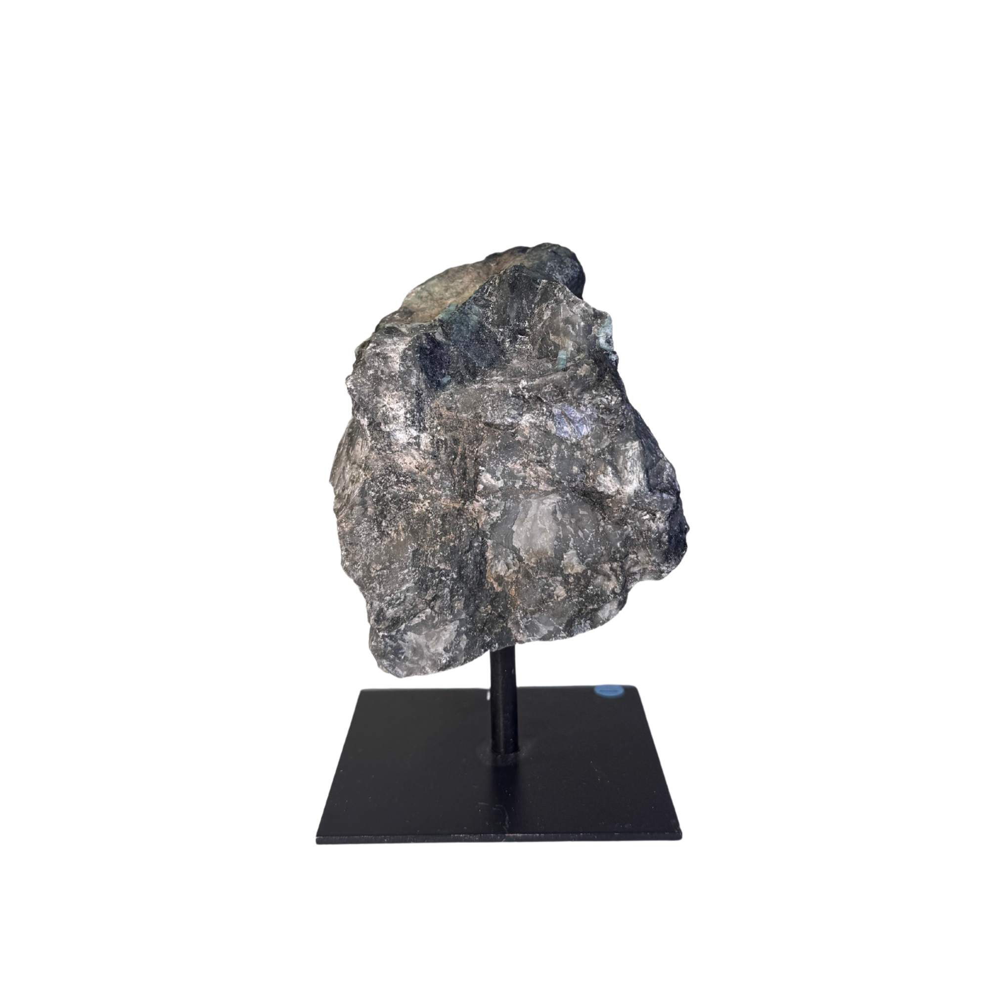 Emerald rough on metal stand #1 - Image 2