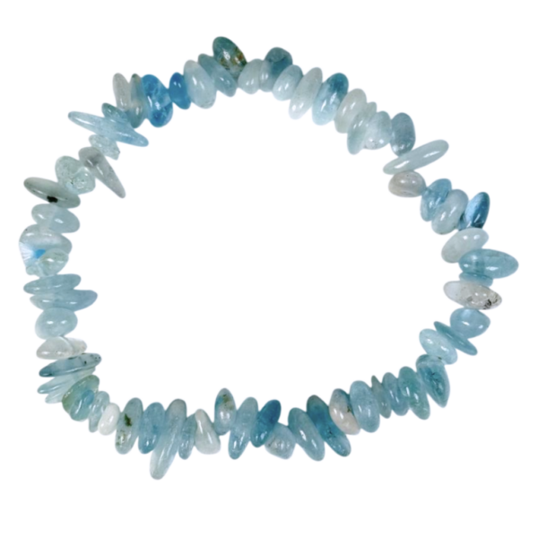 Chip round bracelet - Aquamarine blue AB
