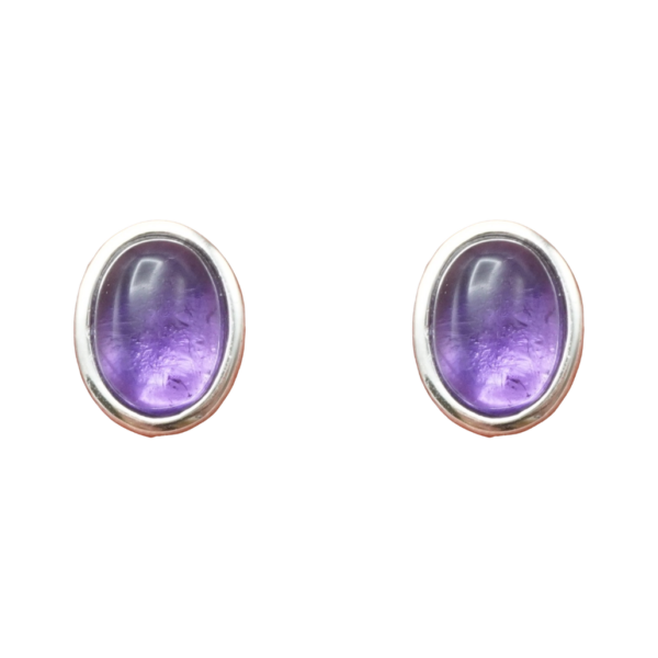 Earstuds - oval - Amethyst