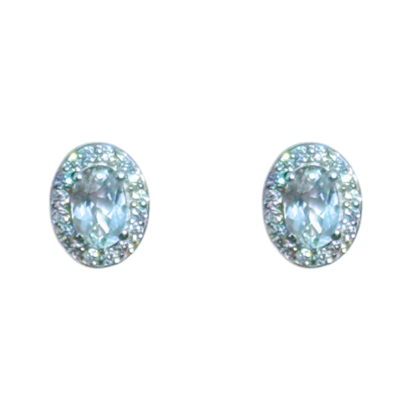 Stud earrings - Zirconia - White topaz