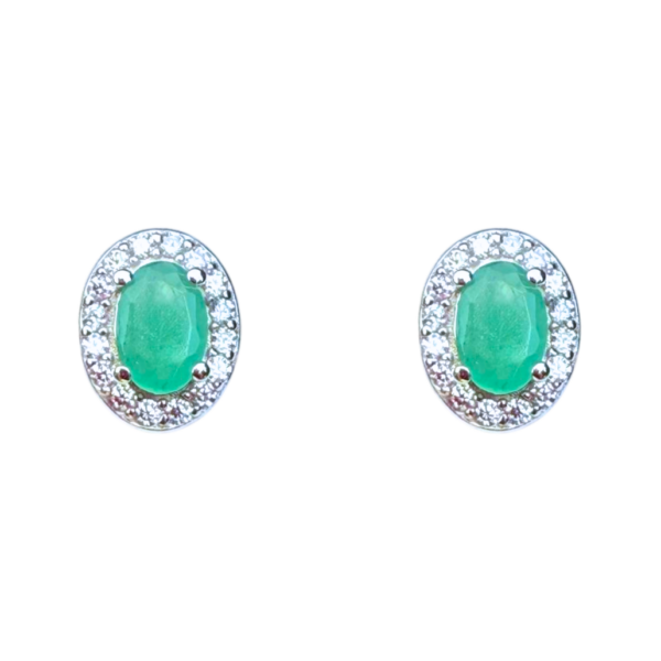 Stud earrings - Zirconia - Emerald