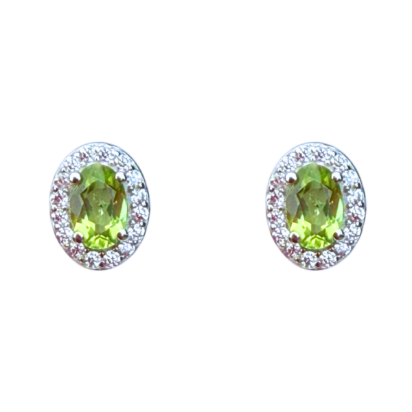 Stud earrings - Zirconia - Peridot