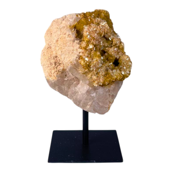 Mica with tourmaline on metal base #2