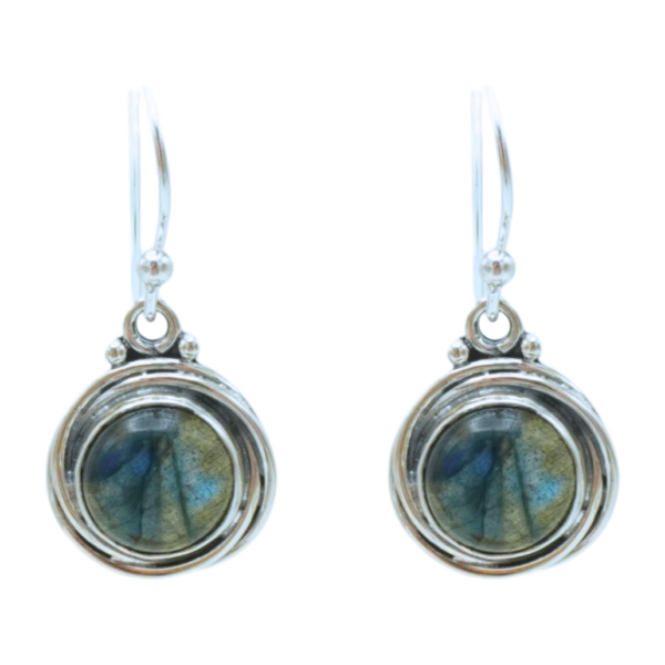 Earrings - Round - Labradorite