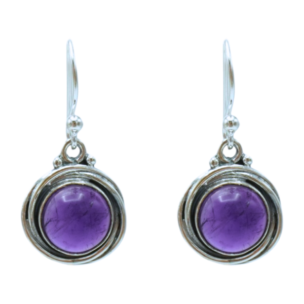 Earrings - Round - Amethyst