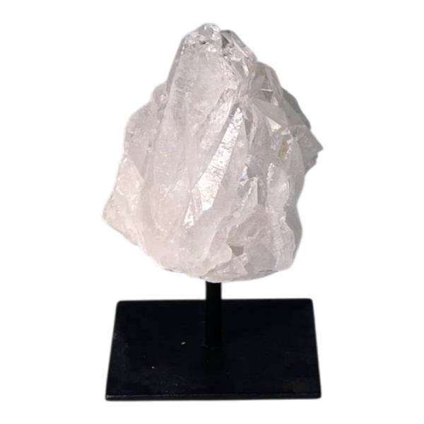 Rockcrystal cluster on metal stand #3