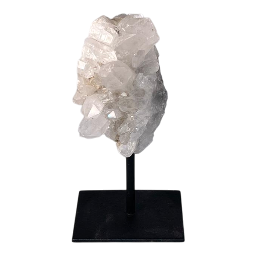 Rockcrystal cluster on metal stand #7
