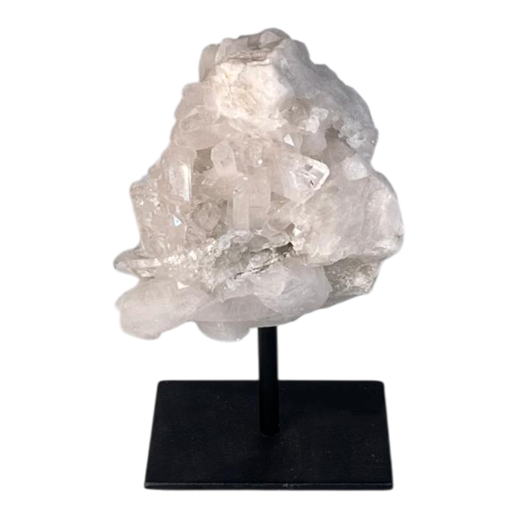 Rockcrystal cluster on metal stand #8