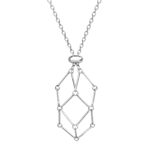 Stainless steel necklace with cage, 60+5cm