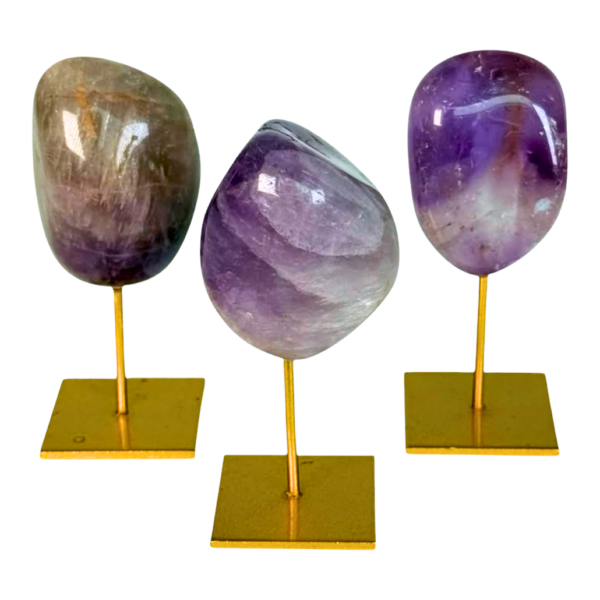 On stand - gold - Tumble - Amethyst