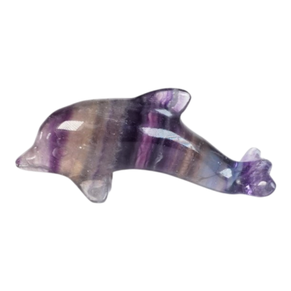 Purple Rainbow Fluorite - Dolphin - 64mm