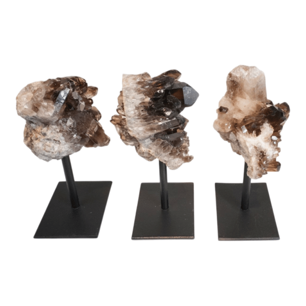 Alternative view of Smokey Quartz Cluster on metal stand #2