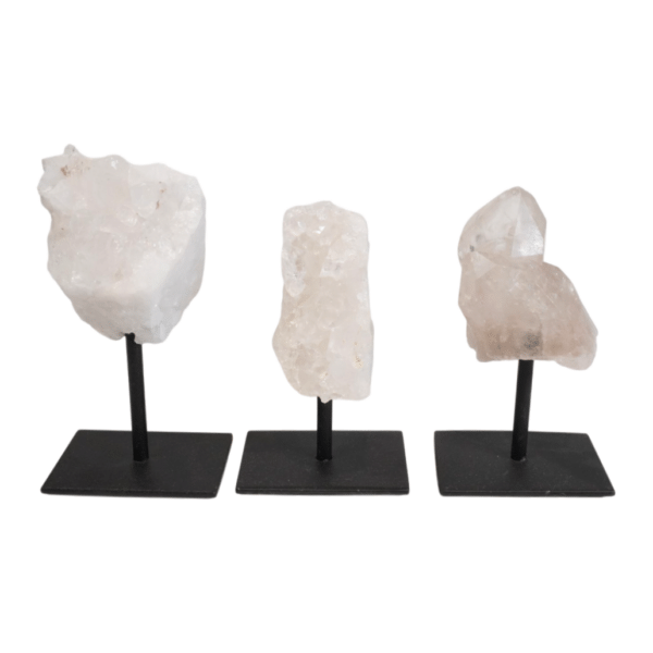 Rockcrystal Cluster - On Metal Stand #1