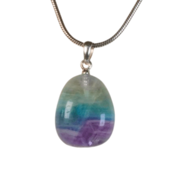 Pendant silver - Fluorite Rainbow