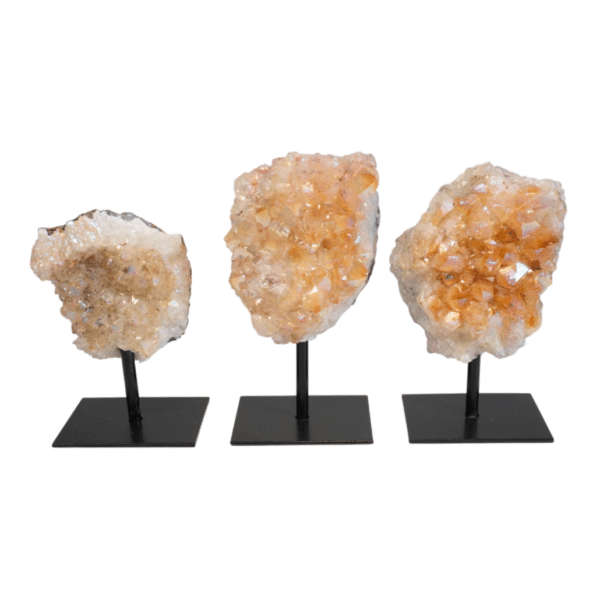 Citrine Clusters - Pearly Coated - Metal Stand #2