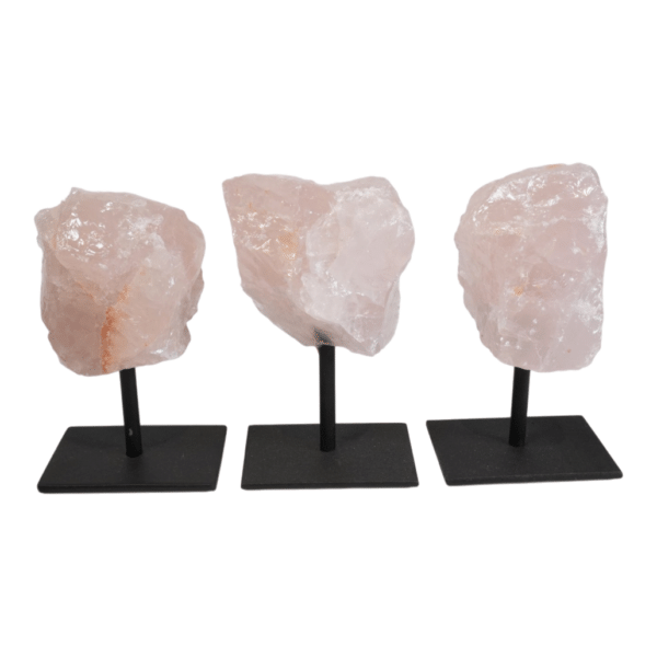 Rosequarts Rough - On Metal Stand #1