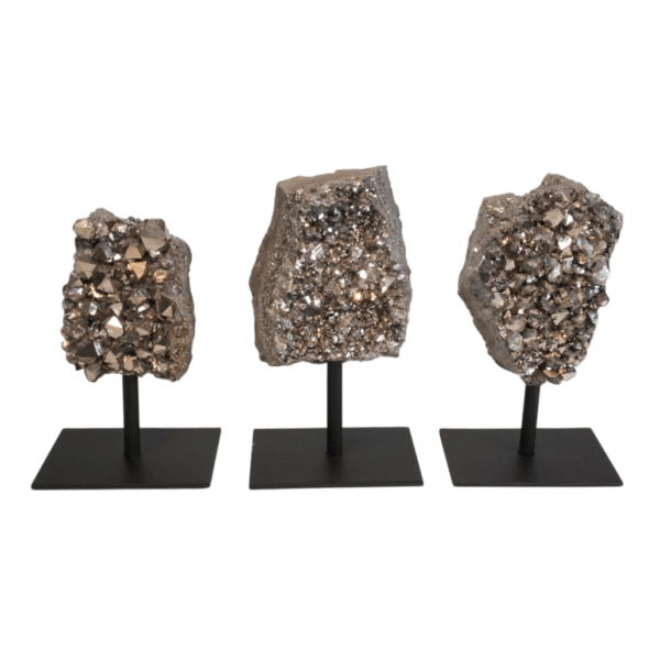 Silver Amethyst Clusters - (Coated) - Metal Stand #2